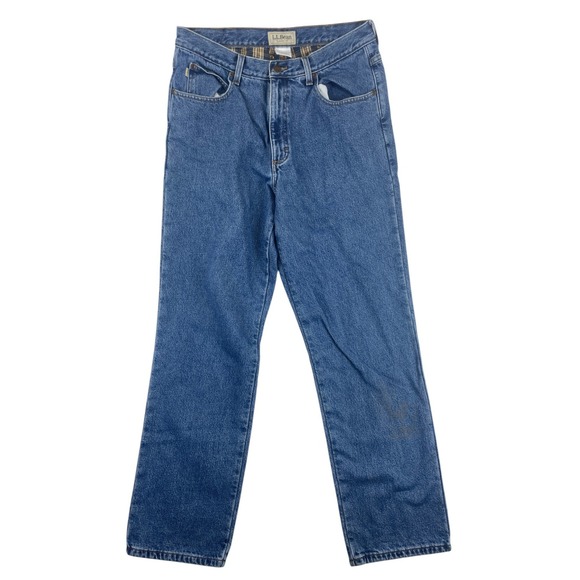 L.L.Bean Men's Classic Fit Flannel-Lined Jeans Blue Denim Size 34×32 - Picture 1 of 14